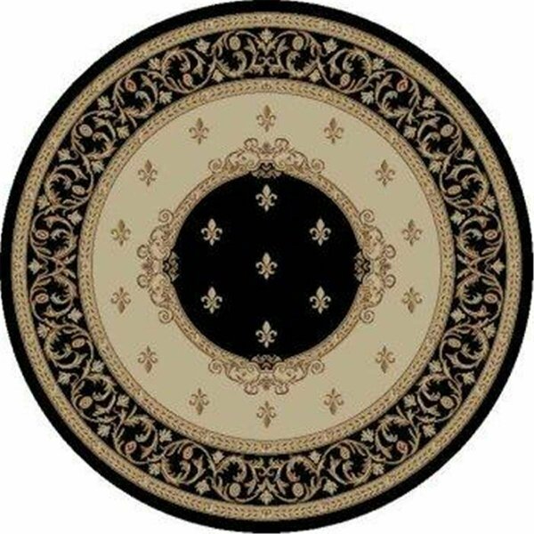 Concord Global Trading 3 ft. 11 ft. x 5 ft. 7 in. Jewel F. Lys Medallion - Black 63134